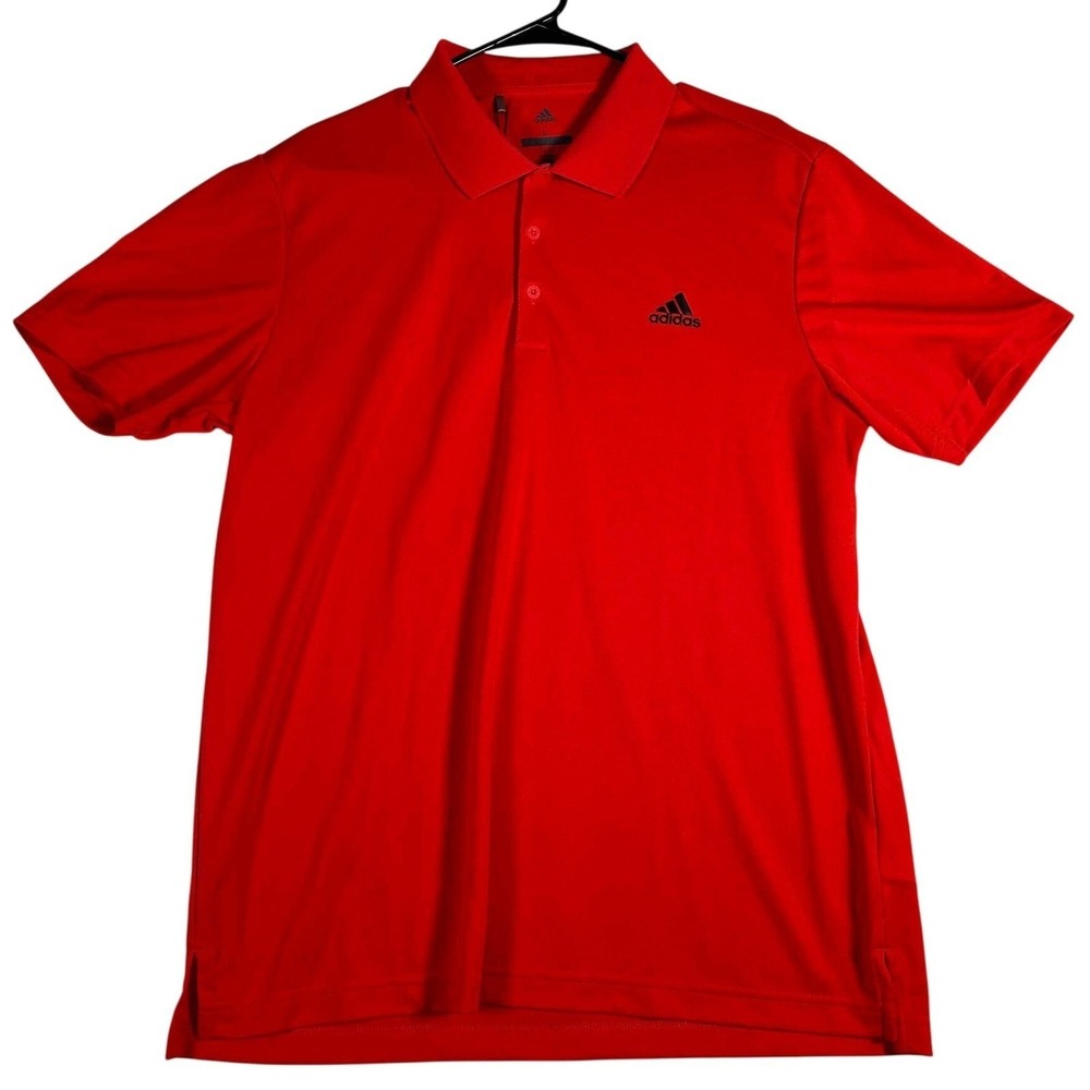 Adidas Golf Mens Hi-Res Red Performance Polo Shirt UPF 50 CY5412 Size L NEW